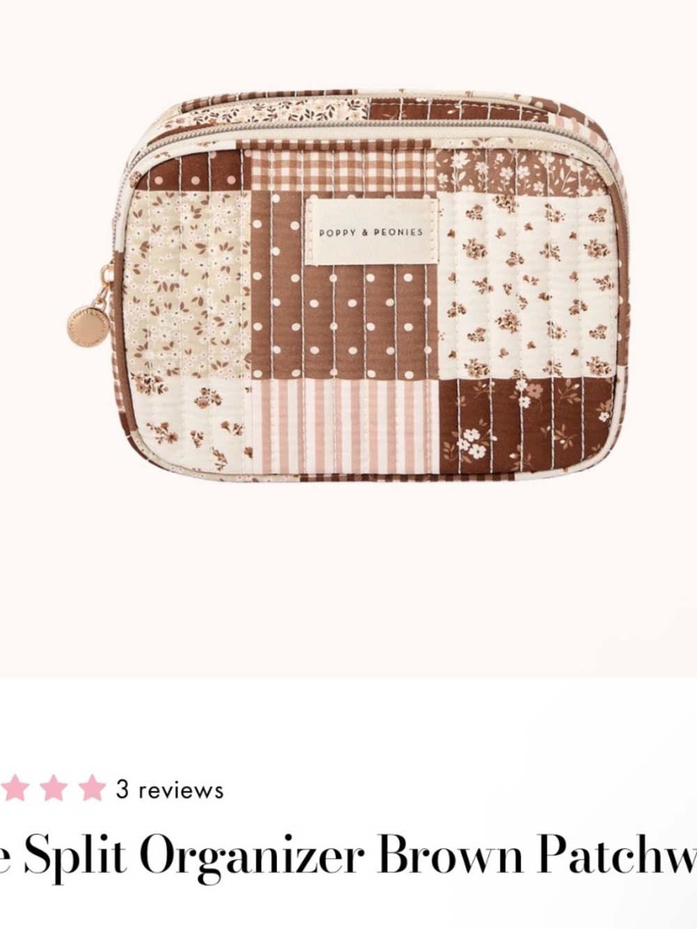 Poppy & Peonies Brown patchwork Collection - Picture 4 of 7
